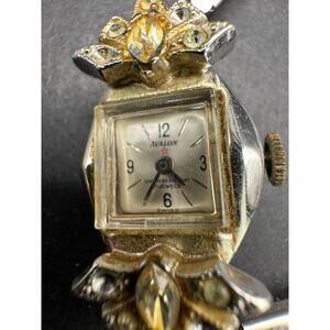 Vintage Avalon 17 Jewels Swiss Made Yellow Gold Silver Tone Women's Watch